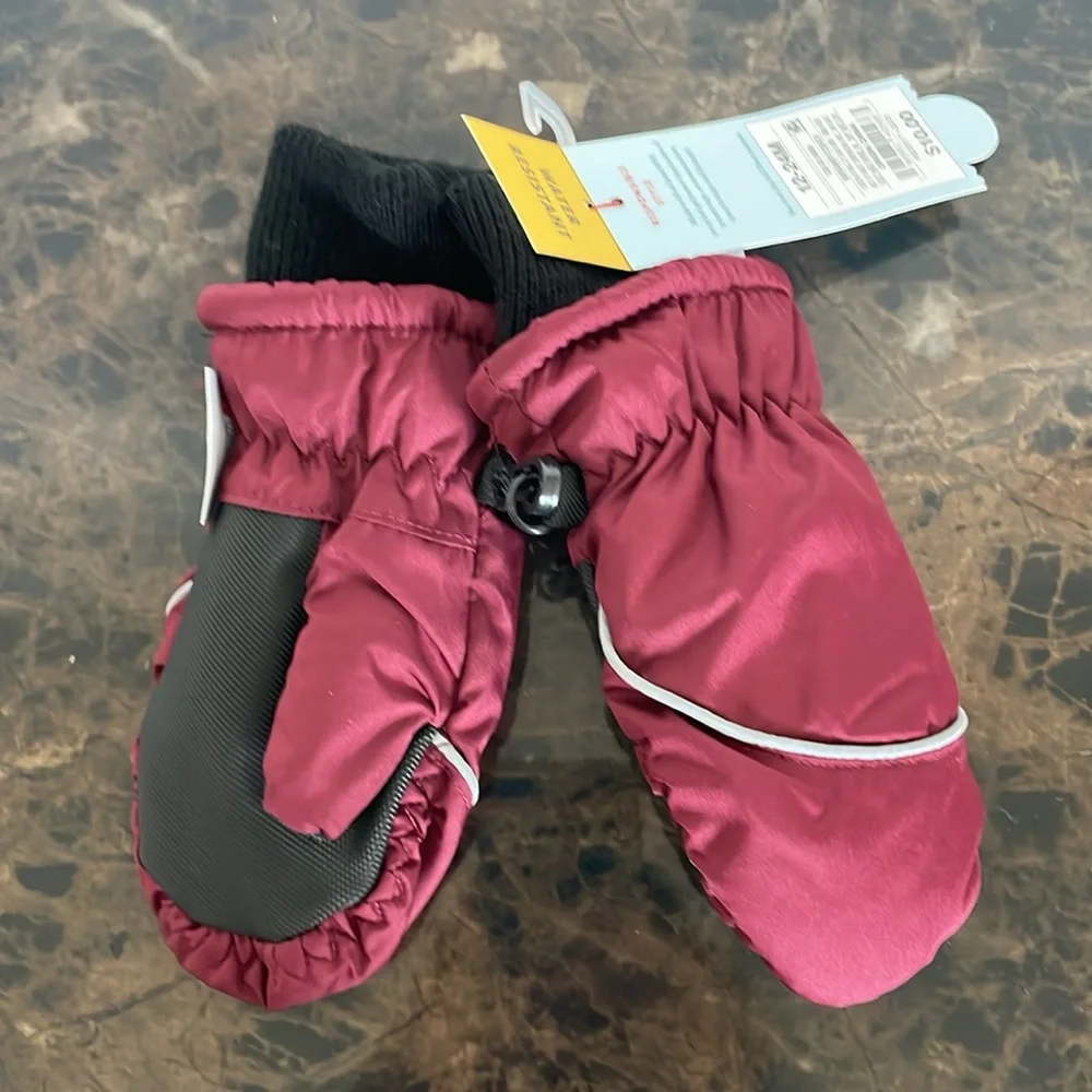 New! Baby Snow Mittens - Cat & Jack™ Burgundy 12-24M